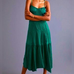 Anthropologie Ruched Slip Dress